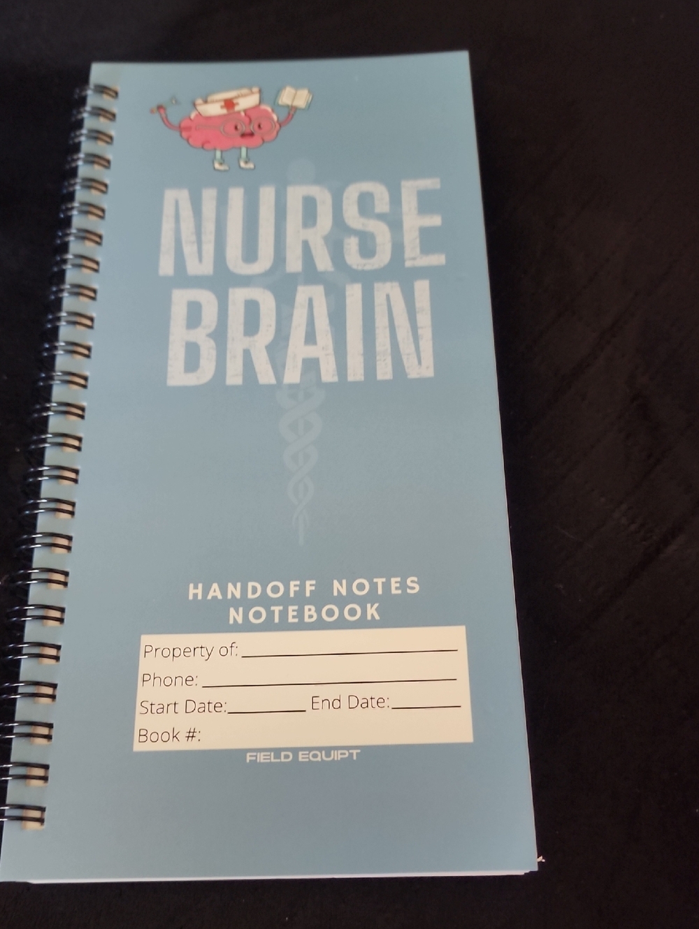 Nurse Brain Handoff Notes Notebook - Light Blue Spiral Journal